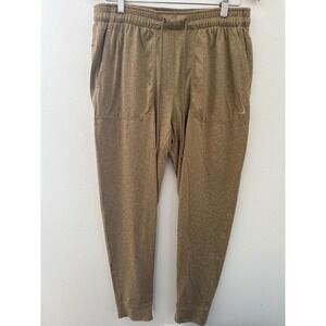 Nike Yoga Joggers Mens L Tan Brown Training Textured Drawstring FB7782-247